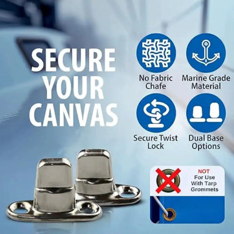 Rugged Marine Grade Twist Lock Fasteners For Canvas Projects with Stainless Steel Screws