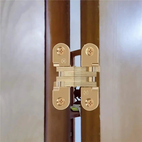 180 Degree Hidden Hinge Zinc Alloy Concealed Cross Door Hinge Kit For Cabinets And Furniture Invisible Mount 1pc Silver Low Profile Design Easy