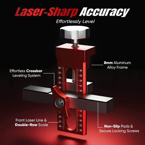 Must Have 3 In 1 Cabinet Door Mounting Jig with 8mm adjustable aluminum alloy frame and leveling system for hinge positioning