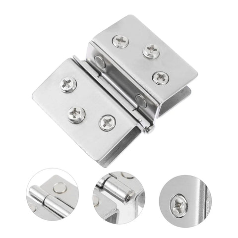 Double Side Glass Door Hinges Set In Stainless Steel For Wine Cabinets Beefy Heavy Duty High Load Bearing Capacity Precision Crafted