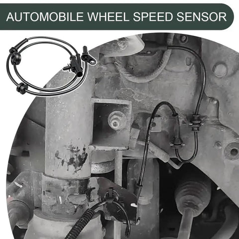 Surosha wheel speed sensor, ABS rear-left, black automotive sensor cable with mounting tab