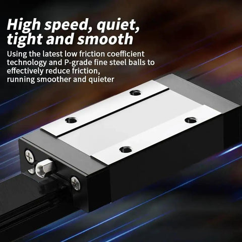 MGN12 400mm Linear Rail Guide With MGN12H Black Stainless Steel Carriage Block for Ender 3 CoreXY, close-up of carriage block
