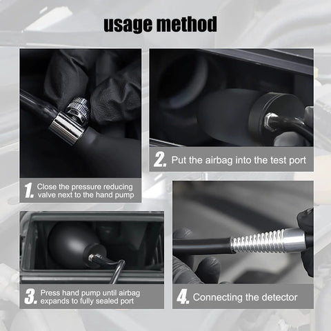 Step-by-step usage of Universal Quick Intake Adapter From OBDMONSTER With Heavy Duty Sealed Expandable Bladder For Auto Air Intake And Exhaust Leak Testing
