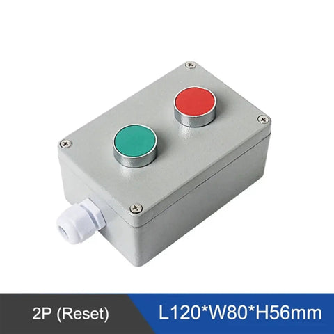 Heavy Duty Metal Push Button Control Box Explosion Proof Waterproof Junction Box with Emergency Start Reset 2P for industrial use