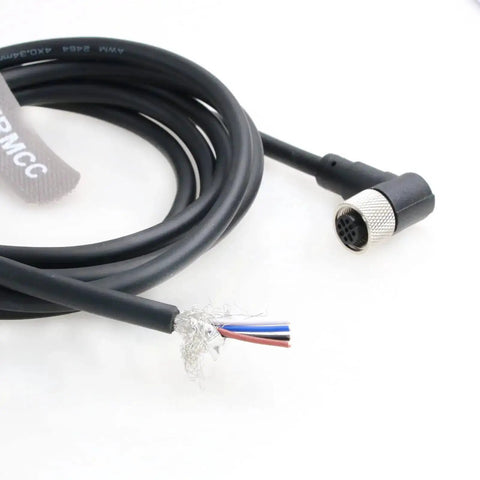 M12 ACode 4 Pin Female Right Angle Sensor Actuator Cable Bare Wire For Industrial Cameras Fieldbus IO Link, 10m IP67 waterproof