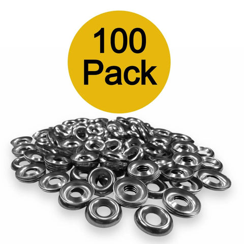 Flat stainless steel #8 washers, 304 SS finish, 100-pack