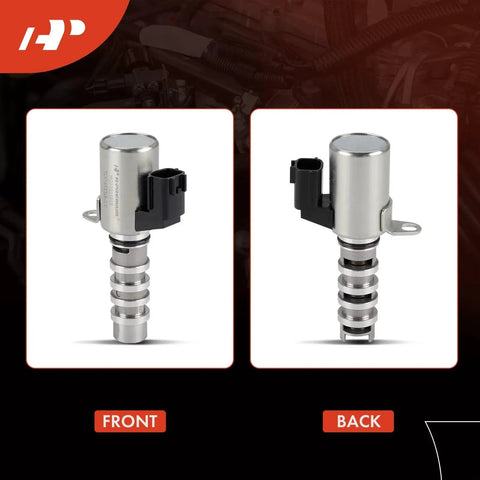 Front and back view of 2 Piece VVT Solenoid Kit For Infiniti And Nissan V6 Engines Replacement Solenoids To Boost Performance And Smooth Idling