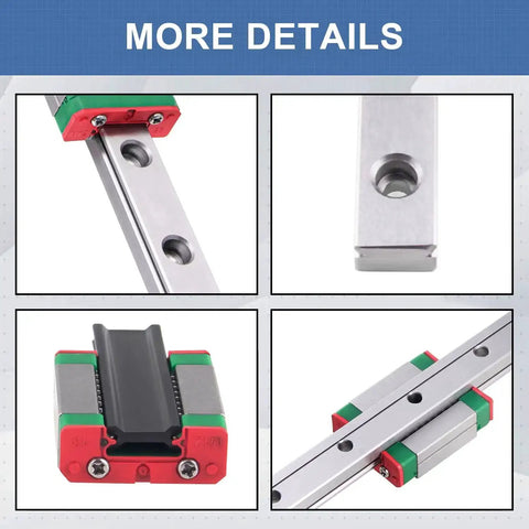 Detailed view of 350mm MGN9 Linear Rail Guide with MGN9H Carriage Block for DIY 3D Printer, showing the steel track and carriage.