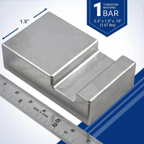 Ergonomic Tungsten Bucking Bar BB-5 Notched Side 3/4 Inch By 1.5 Inch By 2.5 Inch Weighing 1.67 Lbs for heavy duty riveting.