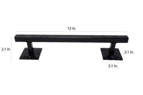 12 Inch Rustic Black Barn Door Handle Pull For DIY Sliding Barn Door Hardware Kit With Durable Construction And Unique Finished Look Ideal For Custom Barn Doors Home Renovations And Modern Farmhouse Style Upgrades, front view
