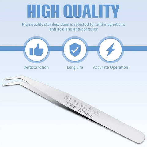 Tweezers from All In One Sewing Machine Cleaning Kit With Tweezers Double Headed Lint Brush And Four Mini Screwdrivers Flathead And Phillips