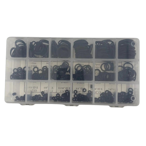450 Piece O-Ring Kit AS568-003 To 020 Buna N NBR 70A Seals Set With 18 Sizes From 1/16 Inch ID Oil And Fuel Resistant Small Inch O-Rings For Hydraulic Pneumatic Automotive Sealing Case Included