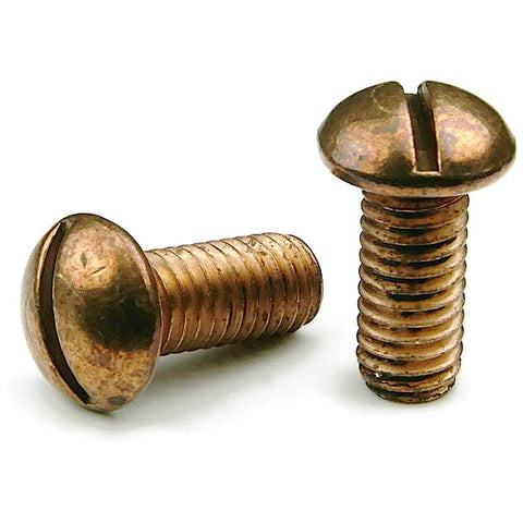 Slotted Round Head Machine Screws Silicon Bronze Size 10-24 3-Inch 250 Count Marine Grade Copper Alloy Corrosion Resistant Drive