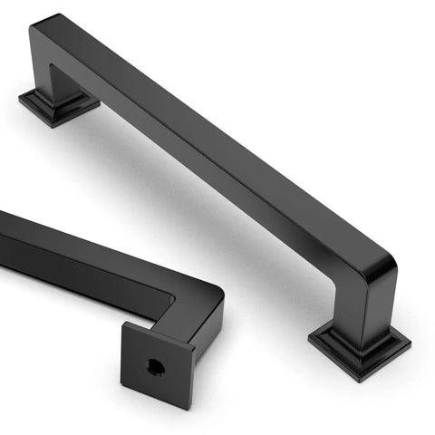 10 Pack 5 Inch Matte Black Cabinet Handles For Kitchen Cabinets And Drawers, 128mm Length, Durable Metal Cupboard Hardware