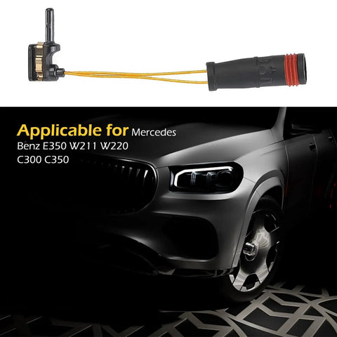 Four brake pad wear sensors with yellow wires and black connector for Mercedes E350 W211/W220 C300/C350.