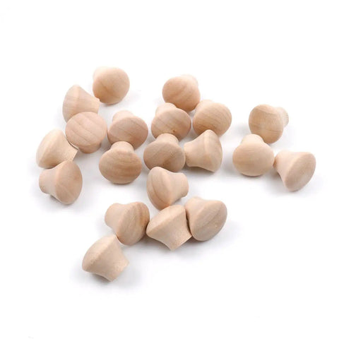 Unfinished Wood Cabinet Pull Knobs, 20 pieces, beige, ready to paint or stain, 0.69 x 0.55 inches, suitable for doors and furniture