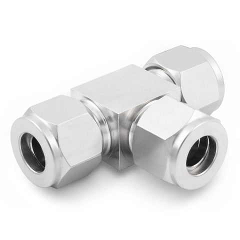 Yoebor stainless steel 304 compression tee connector, 1/2-in OD ports, pack of 2