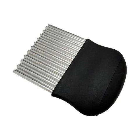 Stainless Steel Crinkle Cutter With Handle For Veggies And Fruits, One Piece Corrugated Wavy Knife For Slicing Cucumbers Carrots Potatoes