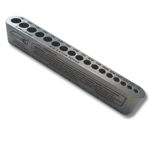 Pro Grade Drill Guide With Seventeen Size Range From 1/8 To 3/8 In 1/64 Increments, Ideal For Flat Surfaces, Round Parts