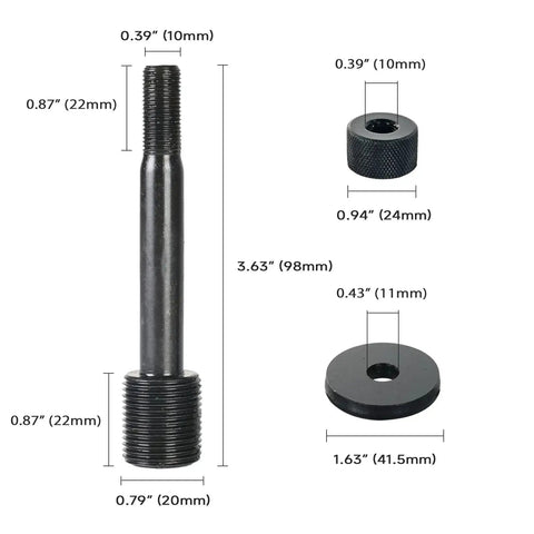 Draw Stud Kit 7/16-20UN And 3/4-16UN With Lock Cap And Gasket For Hydraulic Knockout Punch Sets Replacement For 10T And 15T