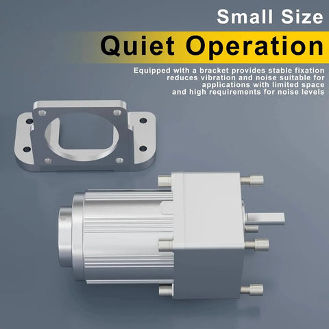 Compact 6W 110V reversible AC motor with gearbox reduction, speed controller and bracket kit, ideal for food packaging applications, Bemonoc.