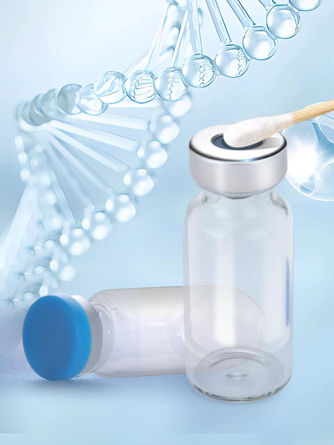 15ml glass vial with blue cap, sterile empty; two shown (Amazon BISS)