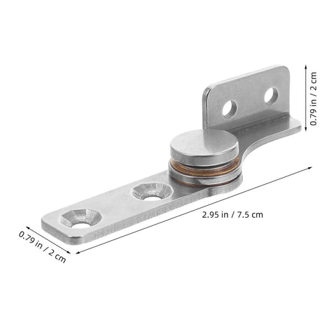 Close-up of Heavy Duty 90 Degree Torque Hinge Set For Cabinets And Doors SOLUSTRE Stainless Steel with size measurements in cm
