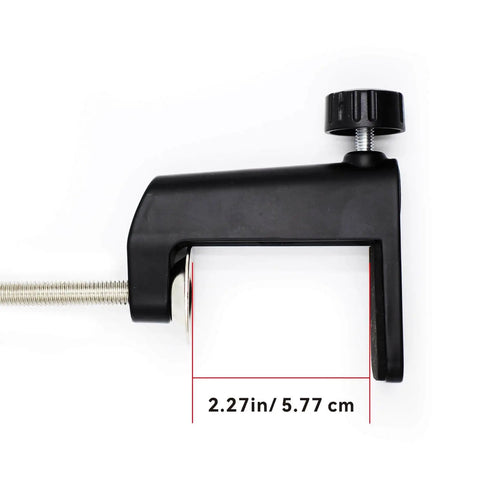 Heavy Duty C Clamp Desk Mount For Swing Arm Lights Monitors And DIY Projects Secure Adjustable Clamp Base For Desks Workbenches And Benchtop Setups And Microphones showing measurement
