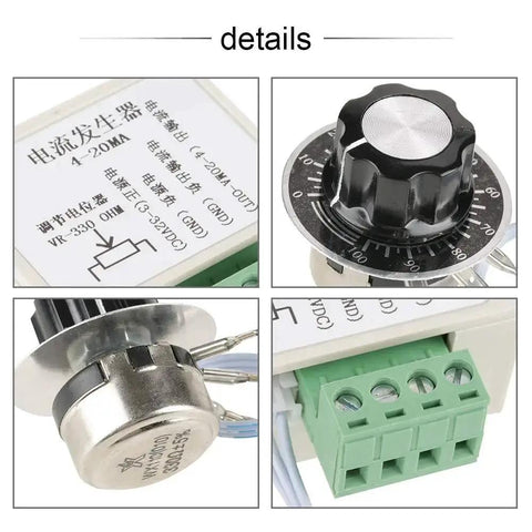 4-20mA Current Output Generator Module For PLCs And Frequency Converters with Potentiometer and Green Terminal