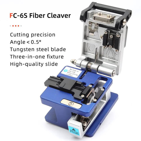 FC-6S Fiber Cleaver with blue base and metal frame from Amazon fiber optic tools kit