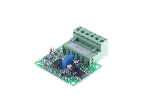 Plug And Play Frequency To Voltage Converter Module 0 To 3 KHz To 0-5 V Analog Output for PLC and motion control systems, side angle view
