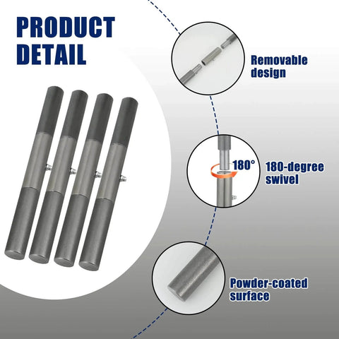 4-Piece Heavy-Duty Trailer Ramp Hinges, Weld-On Door Hinges For 4 To 10 Inch Heavy-Duty Doors, lubricatable, powder-coated steel