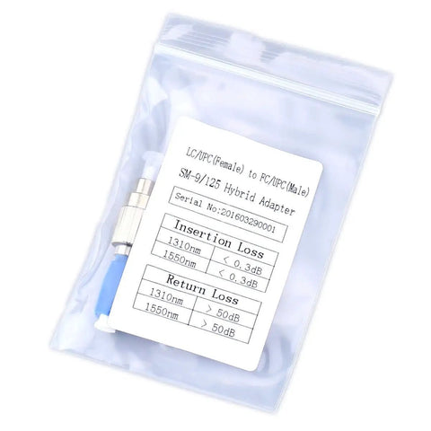 FC Male To LC Female Hybrid Fiber Optic Connector Adapter For Optical Power Meters And Visual Fault Locators, Zirconia Sleeve
