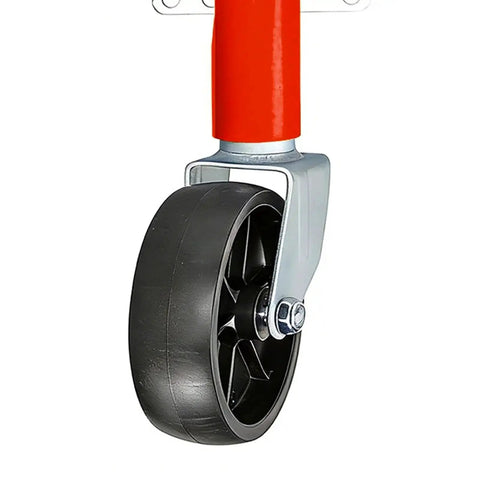 Close-up of the wheel on a 1000 Lb Trailer Tongue Jack With Wheel Bolt-On Adjustable 10.5 To 20.5 In.