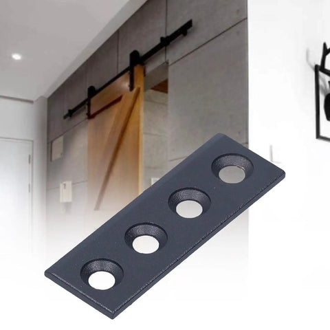 Four Hole Fixation Connector Plate Kit For Sliding Doors Carbon Steel Barn Door Hardware 8x2.7cm Plates With Screws And Wrench