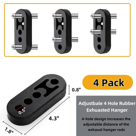 Exhaust Hanger Removal Pliers With 4 Hole Rubber Kit For Universal Car Hangers, showing side view of black rubber components