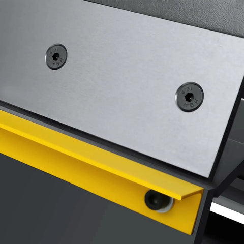Close-up of 24 Inch Box And Pan Brake Portable Metal Bender With 0 To 135 Degree Bend Range showing durable construction detail