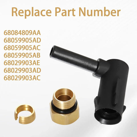 FUSCH air strut elbow repair kit, 2-pack with black plastic elbow and brass fittings