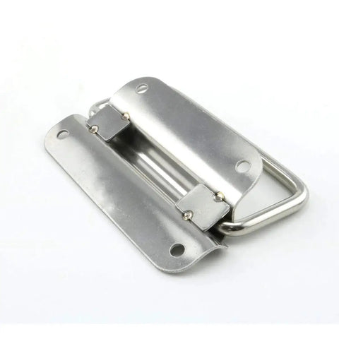 Set Of 2 4 Inch Thickened Foldable Pull Ring Handles 304 Stainless Steel Satin Finish for boat hatch, cabinet, and lifting ring.