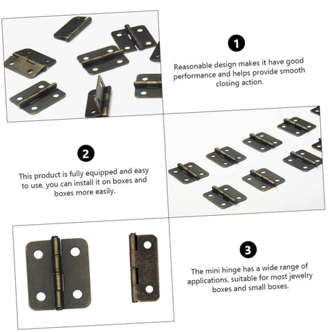 Heavy Duty Spring Hinges Kit 500 Pieces For Boxes And Cabinets With Screws Miniature Iron Hinges For Jewelry Boxes And Small Cases.