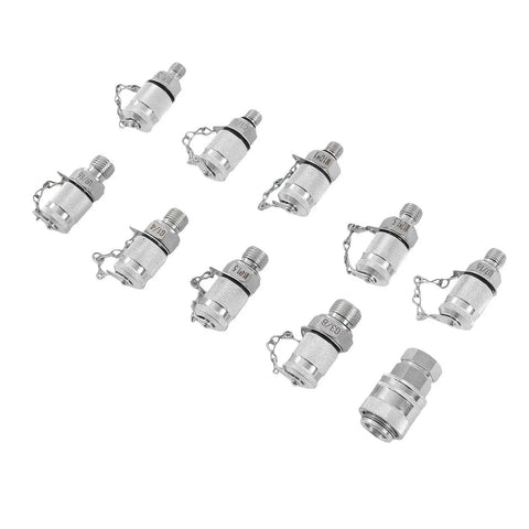 10 Pcs Hydraulic Test Connector Tee Fittings Kit For Excavators And Construction Machinery SINOCMP Compatible displayed on white background