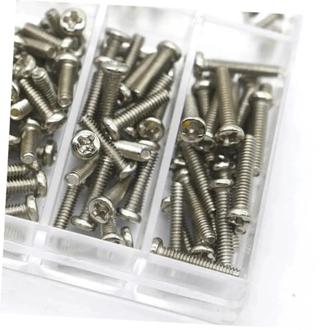 Assorted tiny screws in a storage case from Miniature Electronics Screw Kit For Repairs With Assorted Tiny Screws For Glasses, Watches, Laptops