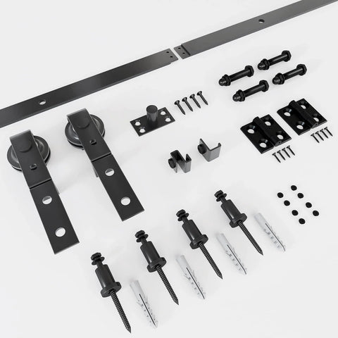 52 Inch Bi Folding Barn Door Hardware Kit For Two Doors With Low Ceiling Lite Roller System That Smoothly Slides Fits Double 24 Inch Bifold Doors Space Saving Sliding Solution For Tight Spaces No Door Included