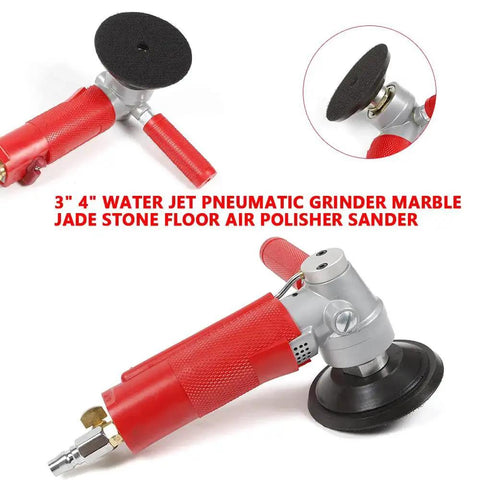 Pro Grade 4 Inch Water Jet Pneumatic Grinder Wet Polisher For Marble Jade Stone Granite Concrete Floor Sander With Copper Water Nozzle
