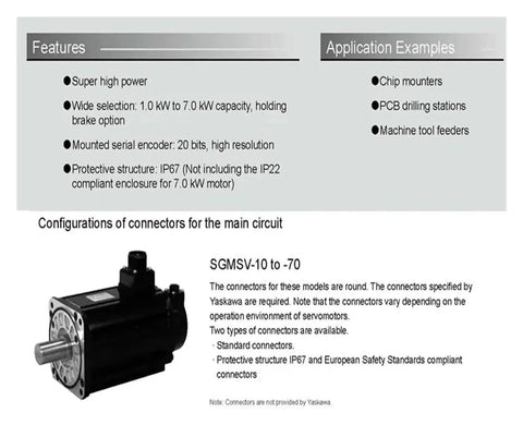 CHUNYE SGMSV servo motor, 1.5 kW, black metal housing with front shaft flange