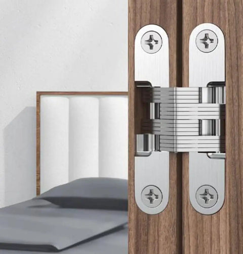 Two Pack Concealed Hinges With 180 Degree Opening For Cabinets And Doors, Heavy Duty Zinc Alloy Hidden Door Hinges, Easy Install