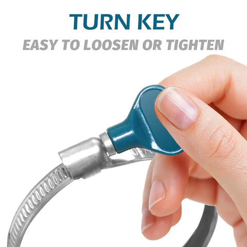 Person tightening Heavy Duty Clear PVC Dust Collection Hose 2.5 Inch By 20 Foot Puncture Resistant With Carbon Steel Wire Coil clamp