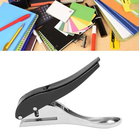 Heavy Duty Metal Hole Punch 3mm Single Hole Puncher, 25 Sheets Capacity, Handheld DIY Tool shown with assorted office supplies
