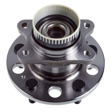 Overhead view of Rear Wheel Hub And Bearing Assembly Pair For Front Wheel Drive Hyundai Sonata Azera Tucson Optima Sportage Rondo And Kia Cadenza Go To Replacement Part With Durable Bearings And Easy Install For Reliable Drivetrain Performance