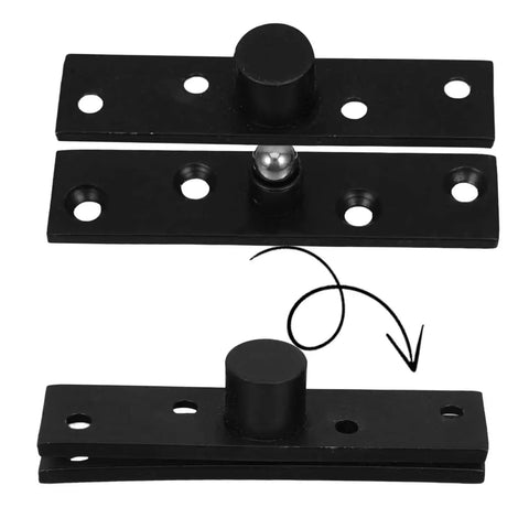360 Degree Heavy Duty Hidden Bookcase Hinges Stainless Steel Shaft Invisible Door Hinge Hardware Black Finish For Secret Doors And Concealed Cabinets